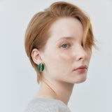 MALACHITE GOLD BEAN EARRINGS [FW24]