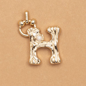 CHARM ALPHABET AND PEARL "H"(SMALL SIZE)