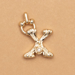 CHARM ALPHABET AND PEARL "X"(SMALL SIZE)
