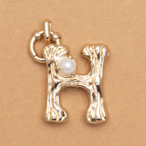 CHARM ALPHABET AND PEARL "H"(BIG SIZE)