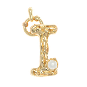 CHARM ALPHABET AND PEARL "I"(BIG SIZE)
