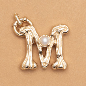 CHARM ALPHABET AND PEARL "M"(BIG SIZE)