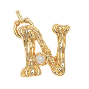 CHARM ALPHABET AND PEARL "N"(BIG SIZE)