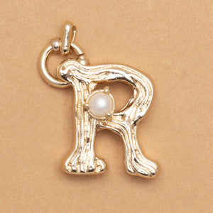 CHARM ALPHABET AND PEARL "R"(BIG SIZE)