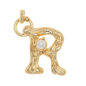 CHARM ALPHABET AND PEARL "R"(BIG SIZE)
