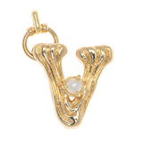 CRARM ALPHABET AND PEARL "V"(BIG SIZE)