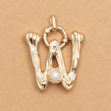 CRARM ALPHABET AND PEARL "W"(BIG SIZE)