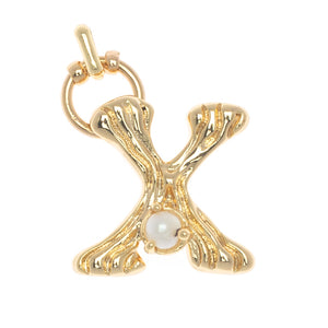 CHARM ALPHABET AND PEARL "X"(BIG SIZE)