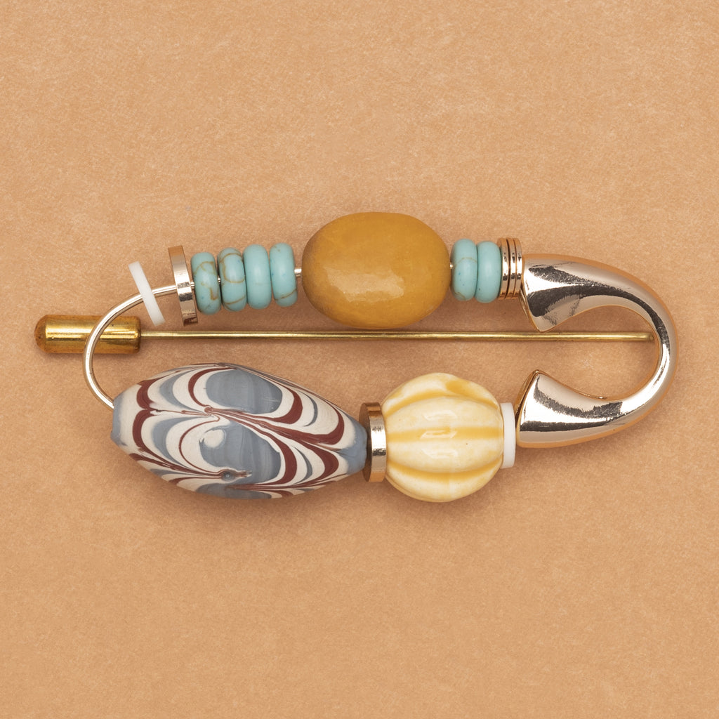 Pin Collaps TURQUOISE YELLOW JASPER STONE PIN – Nakamol