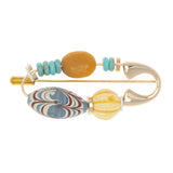 TURQUOISE YELLOW JASPER STONE PIN