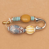 TURQUOISE YELLOW JASPER STONE PIN