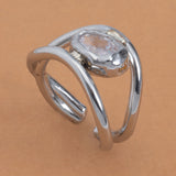 CLEAR CRYSTAL CHUNKY RING