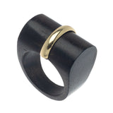 BROWN GOLD GEO RING