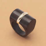 BROWN GOLD GEO RING