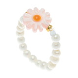 PINK FLOWER PEARL BRACELET