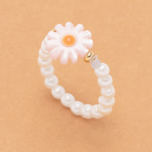 PINK FLOWER PEARL RING