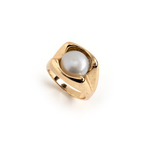 CHUNKY PEARL GOLD RING