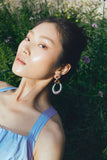GREY MIX WRAPPED FASHION EARRINGS