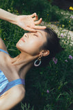 GREY MIX WRAPPED FASHION EARRINGS