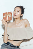 GOLS ARCH STONR VHANDELIER  EARRINGS