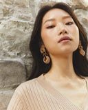 PEACH GOLD STUDDED EARRINGS