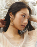 PEACH GOLD STUDDED EARRINGS