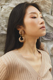 PEACH GOLD STUDDED EARRINGS