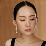 DOUBLE PEARL STRAND DROP EARRINGS