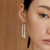 DOUBLE PEARL STRAND DROP EARRINGS