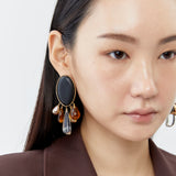 BLACK AND PEARL STATEMENT EARRINGS [FW24]