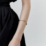 UNAKITE GOLD SEMI-BANGLE CTRETCHY BRACELET [FW24-D]