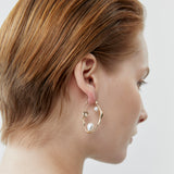 FREEFORM WHITE PEARL STUD EARRINGS