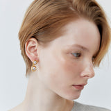 FREEFORM DOUBLE PEARL EARRINGS