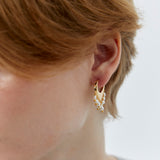 V-SHAPED WHITE PEARL STATEMENT EARRINGS