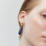 MALACHITE ELONGATED STONE DROP EARRINGS [FW24-D]