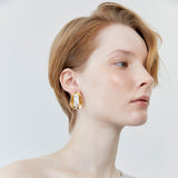 GOLD CLAM PEARL EARRINGS