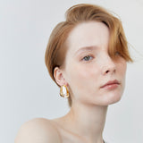 GOLD CLAM PEARL EARRINGS