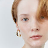 GOLD CLAM PEARL EARRINGS