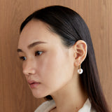 COIN PEARL HOOP EARRINGS