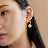 COIN PEARL HOOP EARRINGS