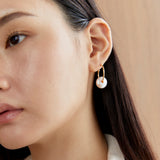 COIN PEARL HOOP EARRINGS