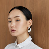 WHITE PEARL RHODIUM SINGLE STRAND EARRING