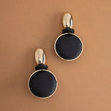 BLACK COIN DROP EARRINGS [FW24]