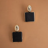 BLACK SQUARE DROP EARRINGS [FW24]