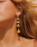 PEACH AND YELLOW GEMSTONE DROP EARRINGS