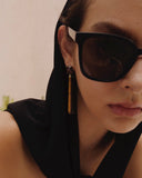 TIGER EYE ELONGATED DROP EARRINGS