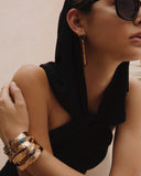 LAPIS LAZULI STUD HAMMERED GOLD CUFF