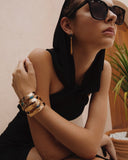 LAPIS LAZULI STUD HAMMERED GOLD CUFF