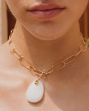 MOONSTONE GOLD LINK NECKLACE