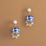 PAINTED STONE SHORT DROP EARRINGS